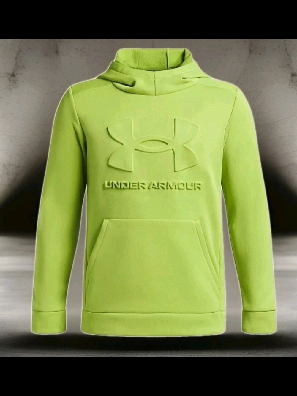 Under Armour Neon Green Embossed Logo Hoodie Kids YXL